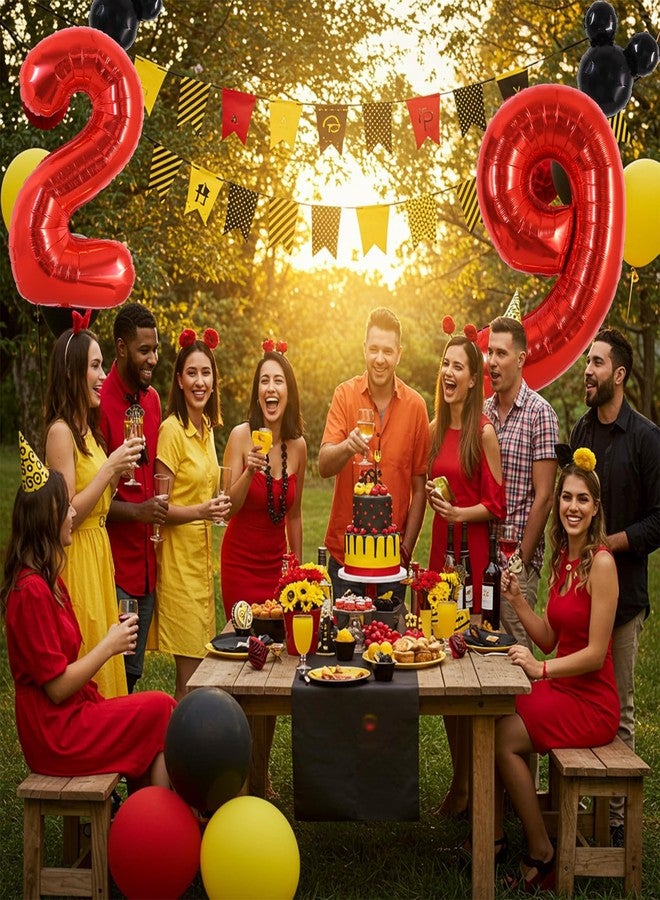 Vuzvuv 40 Inch Mouse Number Balloon No.2, Black Mouse Head Balloon and Red Giant Giant Number Two Balloon for Birthday, Mouse Theme Party Supplies, Baby Shower,Anniversary Decoration - Image 4